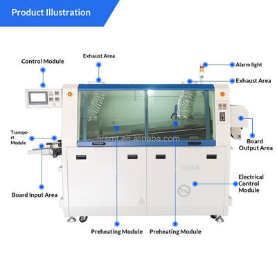 380 فولت 60 هرتز SMT ميني أوتوماتيكي مزدوج موجة PCB من خلال حفرة الدقة موجة آلة لحام خالية من الرصاص مع التحكم الشاشة اللمسية PLC