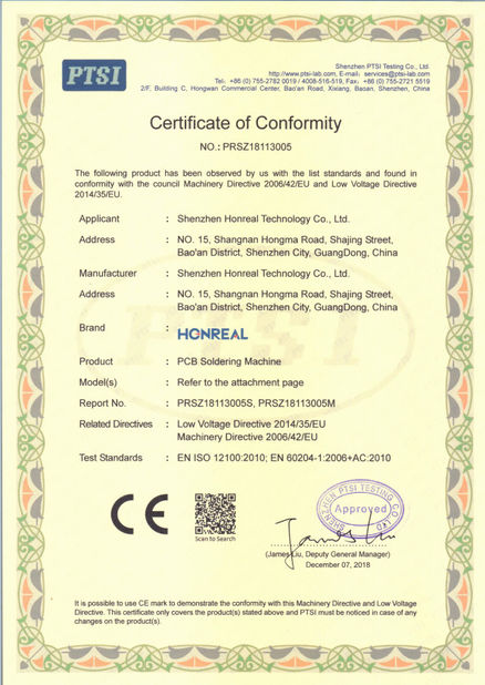 الصين Shenzhen Honreal Technology Co.,Ltd الشهادات